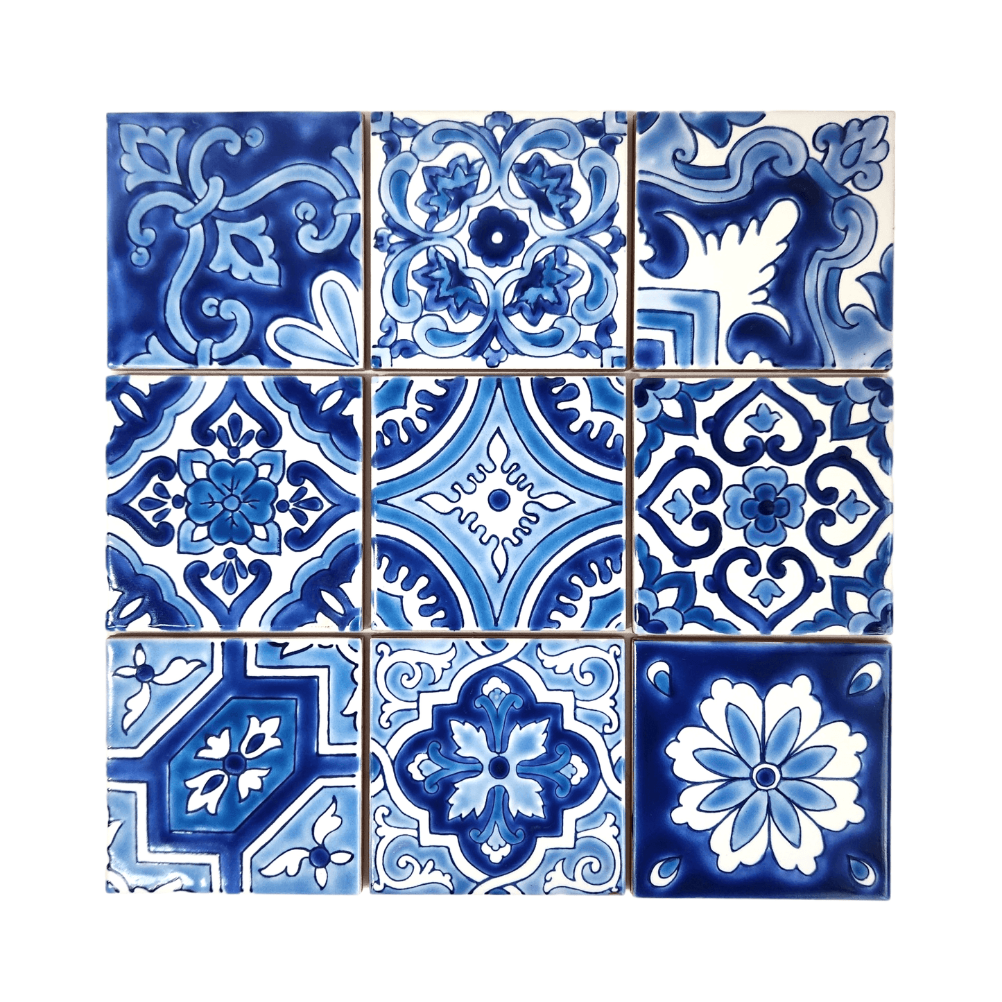 DS Patchwork Mexican Blue 4"x4"