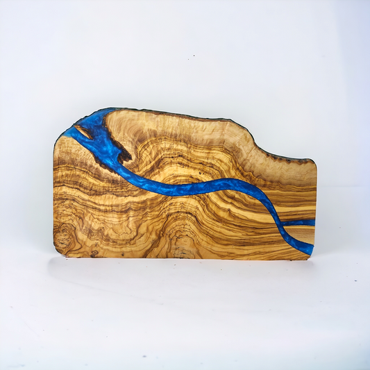 Olive Wood Epoxy Resin Board - Blue