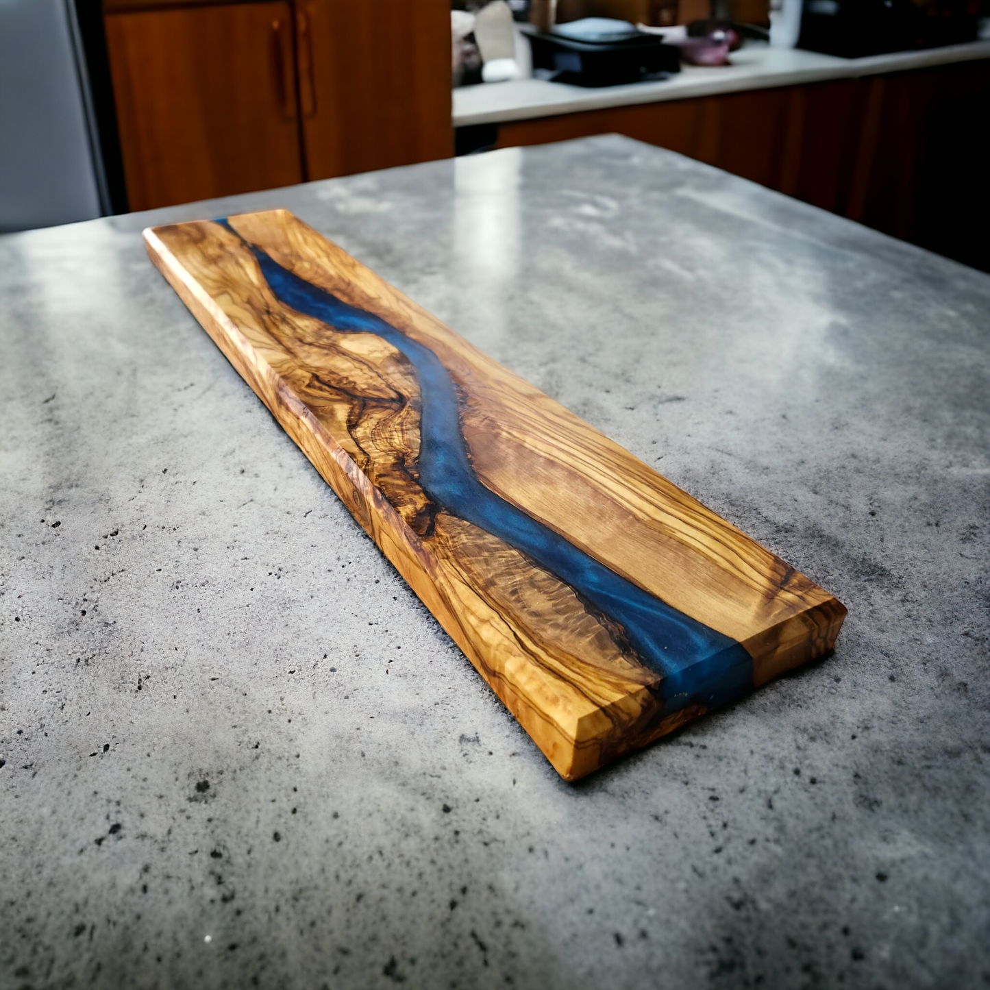 Olive Wood and Resin magnetic knife holder