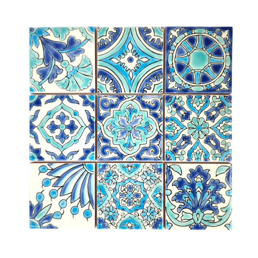 DS Patchwork Vert Eau 4"x4"